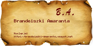 Brandeiszki Amaranta névjegykártya