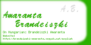 amaranta brandeiszki business card